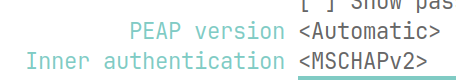 set peap version and inner auth